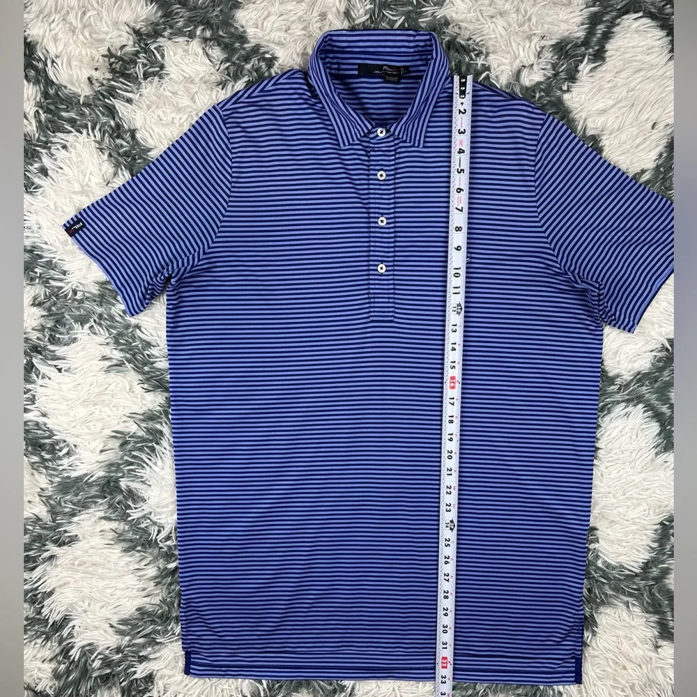 RLX Ralph Lauren Men's Casual Striped Golf Polo Shirt Blue Size Large - Picture 6 of 12